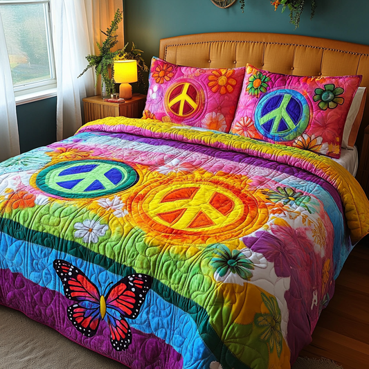 Rainbow Groove 3-Piece Quilted Bedding Set NCU0PVL354