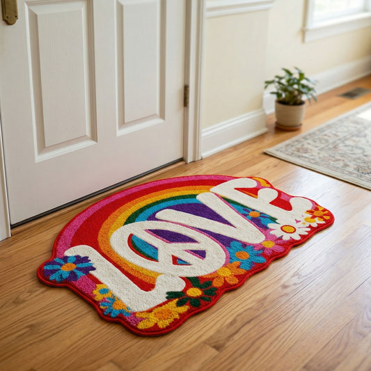 Rainbow Love Custom Shape Doormat NCU0NNT3140