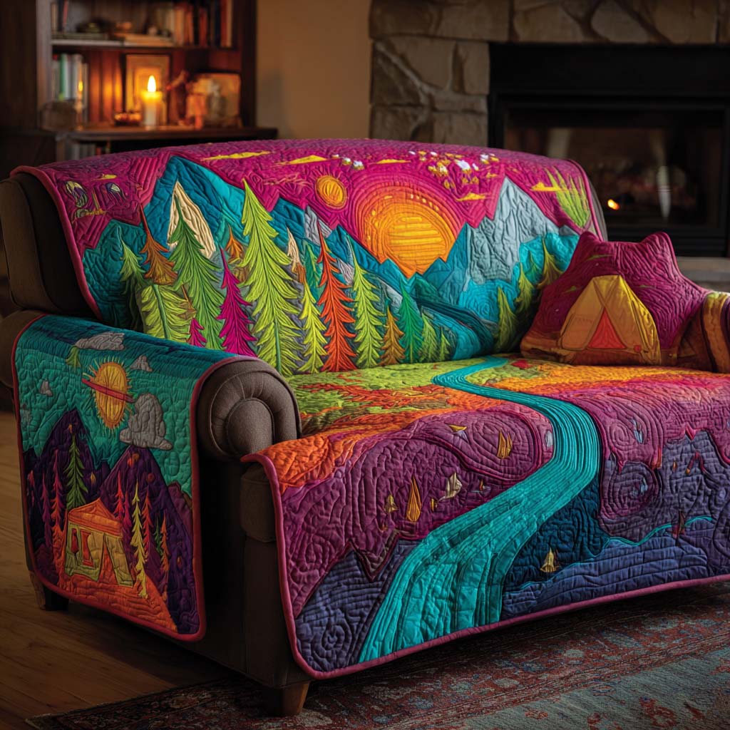 Rainbow Night Camp Quilted Sofa Cover NCU0NXD1168