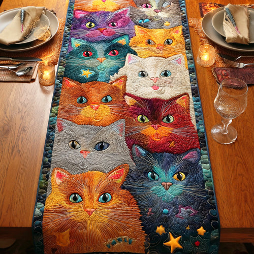 Rainbow Paws Parade Quilted Table Runner NCU0NTD728