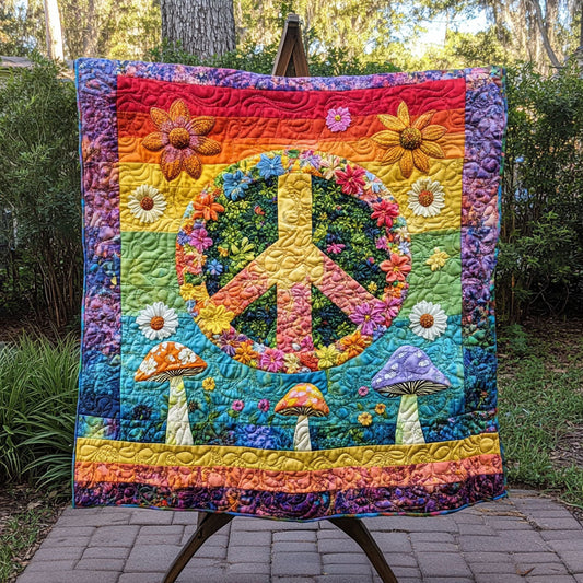 Rainbow Peace Quilted Blanket NCU0PT1905