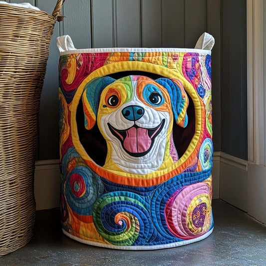Rainbow Pitbull Quilted Laundry Basket NCU0NXD165