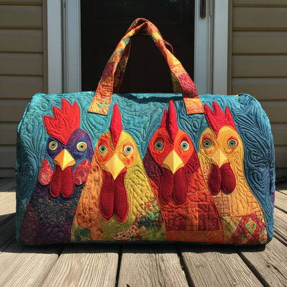 Rainbow Roosters Quilted Duffle Bag NCU0DDK2461