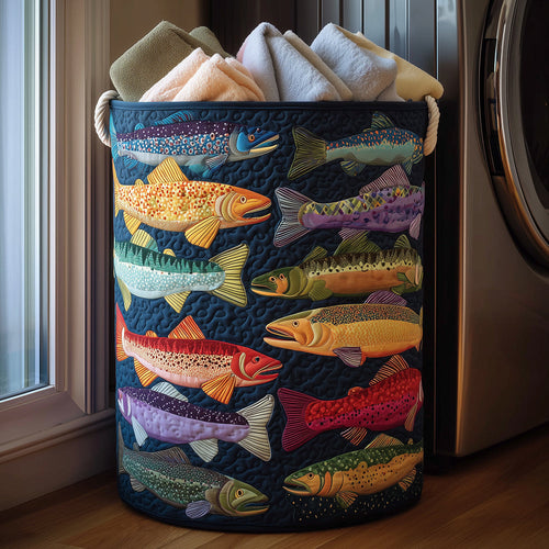 Rainbow Trout Quilted Laundry Basket NCU0TH3036