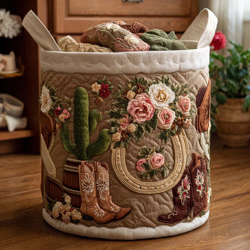 Cowboy Quilted Laundry Basket NCU0QN082