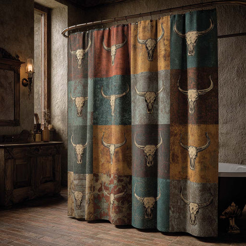 Ranch Longhorn Shower Curtain NCU0NXD1429