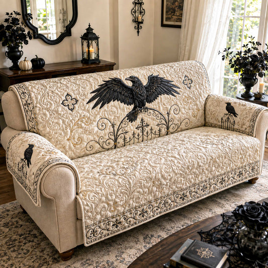 Raven Gothic Quilted Sofa Cover NCU0NTD2176