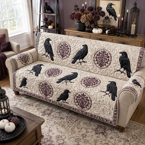 Raven Nightfall Quilted Sofa Cover NCU0NTD2177