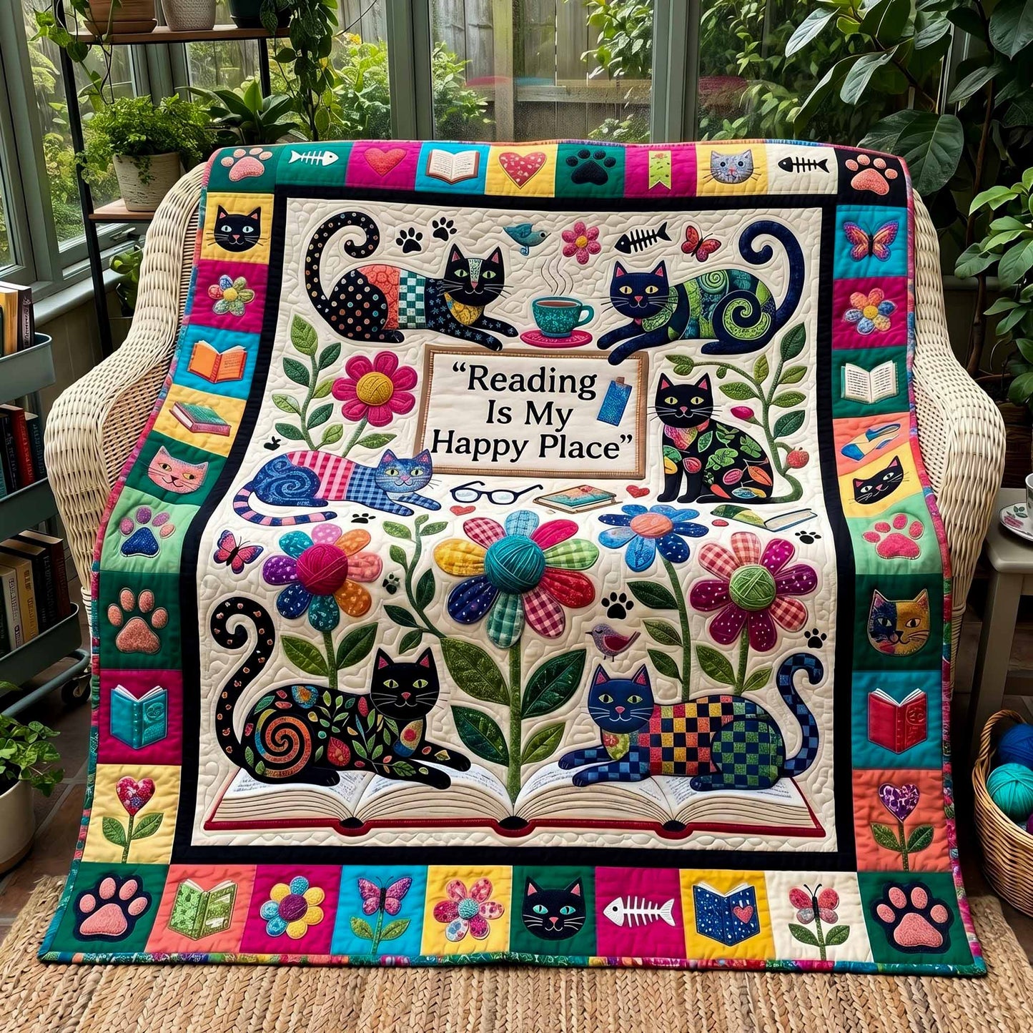 Reading Garden Quilted Blanket NCU0NXD1868
