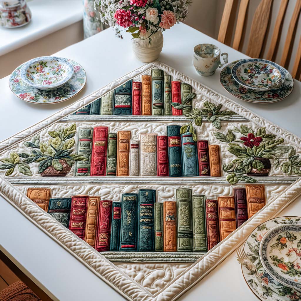 Reading Garden Quilted Table Topper NCU0NNT1389 – Quiltnest
