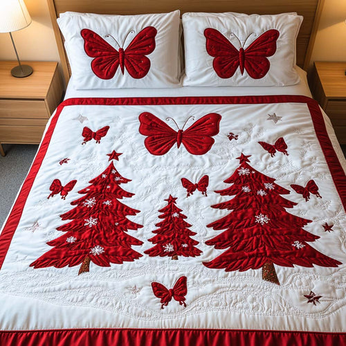 Red Harmony 3-Piece Quilted Bedding Set NCU0NNT103