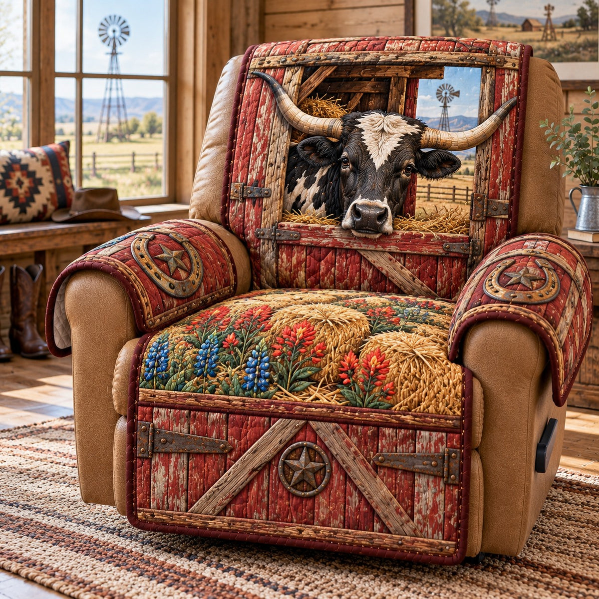 Red Barn Quilted Sofa Cover NCU0NTD2458