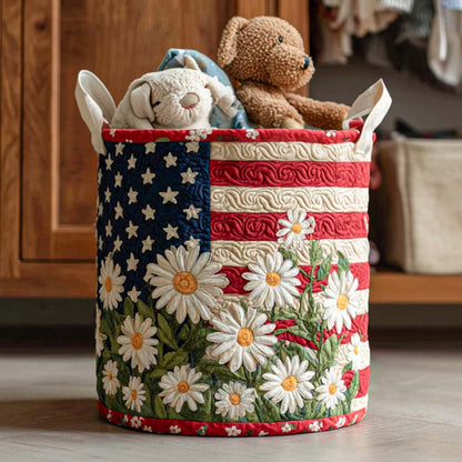 Red Blue White Quilted Laundry Basket NCU0NNT1556