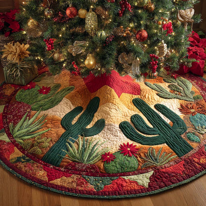Red Desert Cactus Glow Quilted Tree Skirt NCU0NXD1094