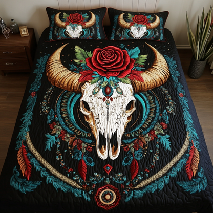 Red Rose Spirit 3-Piece Quilted Bedding Set NCU0NVH007