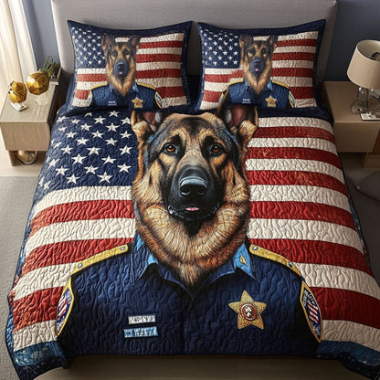 Red White Shepherd 3-Piece Quilted Bedding Set NCU0PTT509