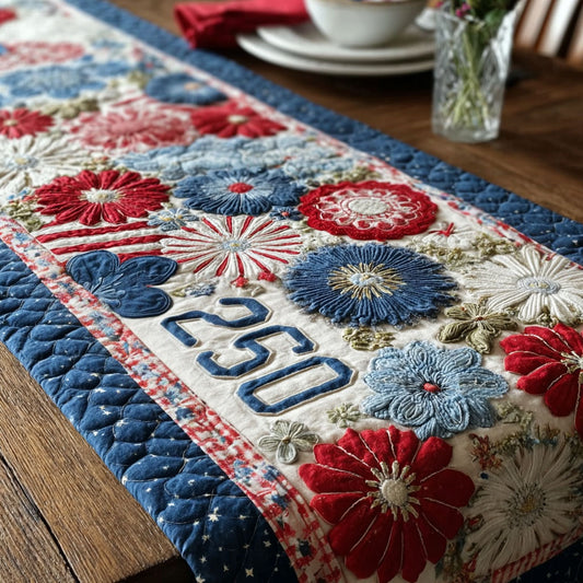 Red White and Boom Quilted Table Runner NCU0PTT3151