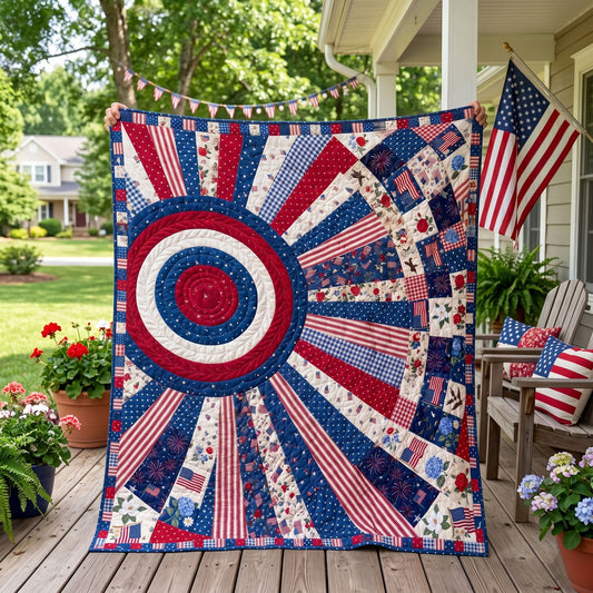 Red White and Bright Quilted Blanket NCU0PTT3122