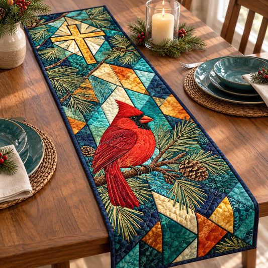 Redbird Christmas Quilted Table Runner NCU0NTD2345