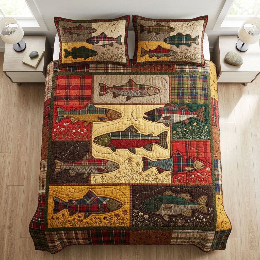 Reel Hunter 3-Piece Quilted Bedding Set NCU0NTD1789