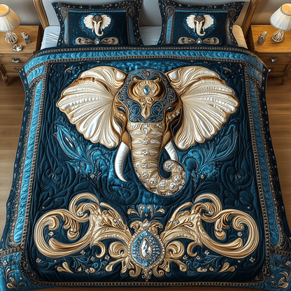 Regal Elephant Bliss 3-Piece Quilted Bedding Set NCU0TH2252