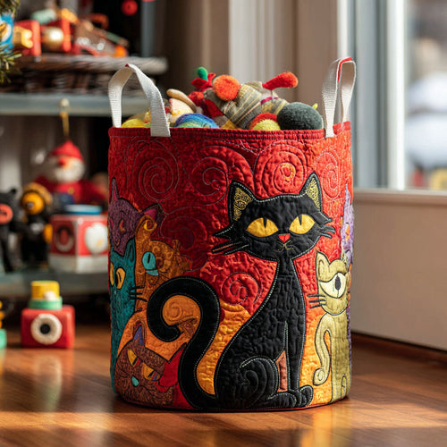 Regal Cat Quilted Laundry Basket NCU0PTT1385