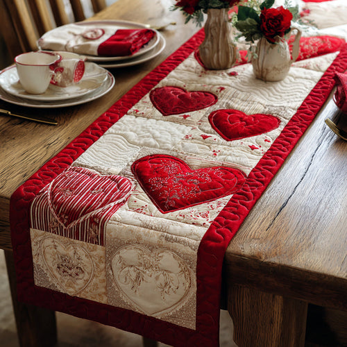 Regal Heart Blossom Quilted Table Runner NCU0HNH761
