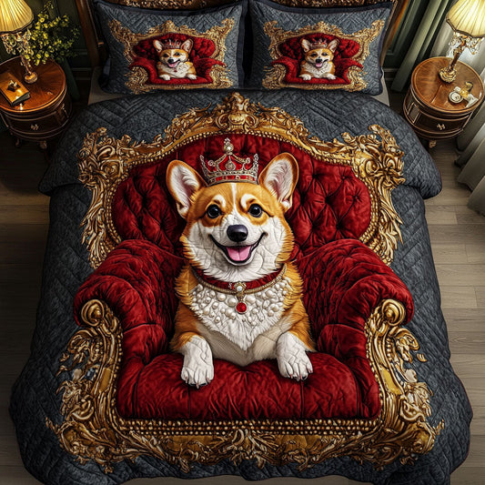 Regal Pup 3-Piece Quilted Bedding Set NCU0NNT694