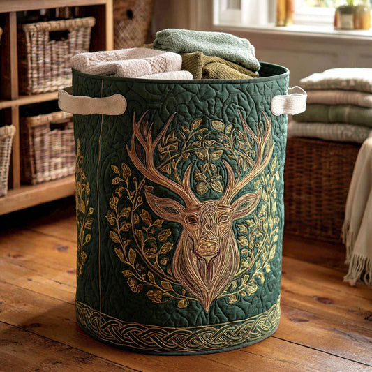 Regal Stag Crest Quilted Laundry Basket NCU0NTV496