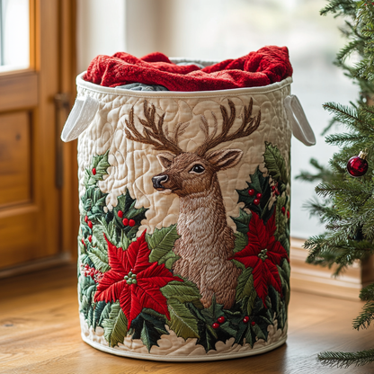 Reindeer Charm Quilted Laundry Basket NCU0DDK1119