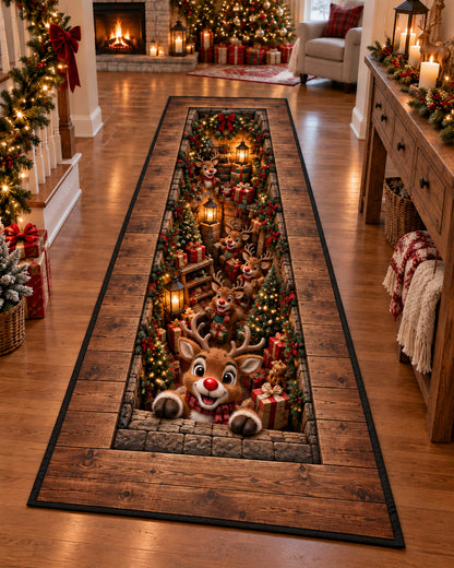 Reindeer Christmas Hideaway Runner Carpet NCU0DV2482