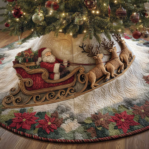 Reindeer Express Christmas Christmas Quilted Tree Skirt NCU0HTT033