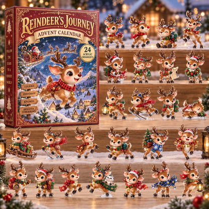 CHRISTMAS KICKOFF 40% OFF - Reindeer Journey Advent Calendar 2026 - 24-Day Festive Countdown, Acrylic Charms Blind Box - Gift For Family and Friends AC0HH008