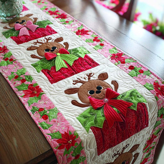 Reindeer Joy Quilted Table Runner NCU0NNT1726