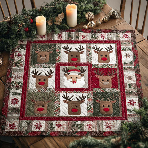 Reindeer Patch Quilted Table Topper NCU0NXD339