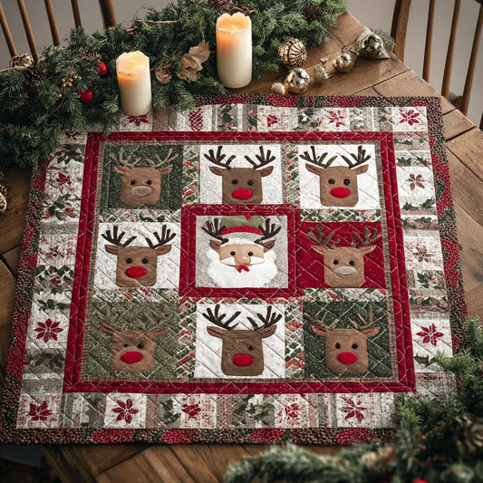 Reindeer Patch Quilted Table Topper NCU0NXD339