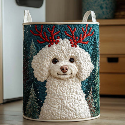 Reindeer Pup Quilted Laundry Basket NCU0NXD661
