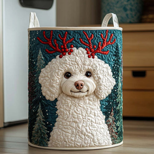 Reindeer Pup Quilted Laundry Basket NCU0NXD661