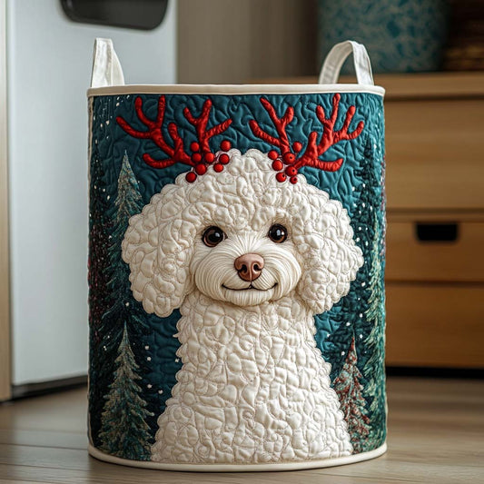 Reindeer Pup Quilted Laundry Basket NCU0NXD661