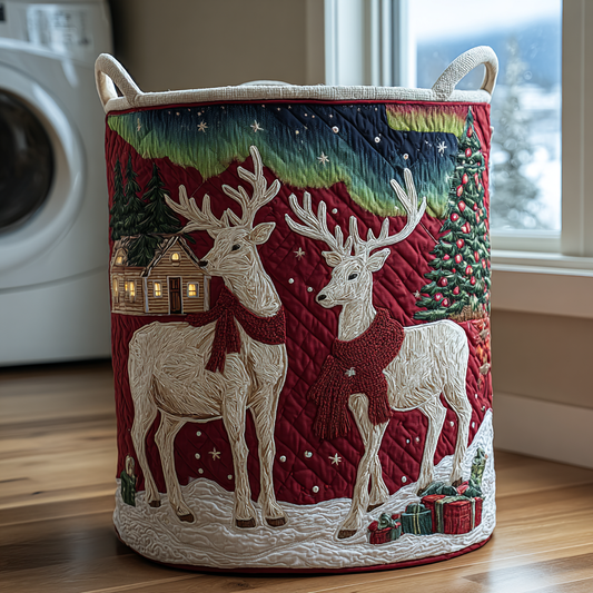 Reindeer Spirit Quilted Laundry Basket NCU0DDK1260