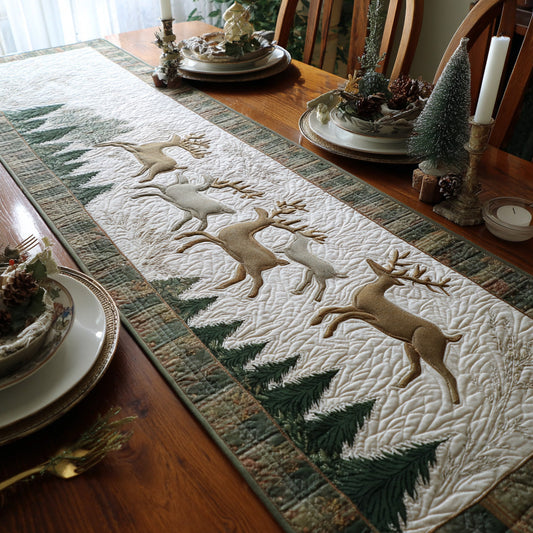 Reindeer Trail Quilted Table Runner NCU0DV882
