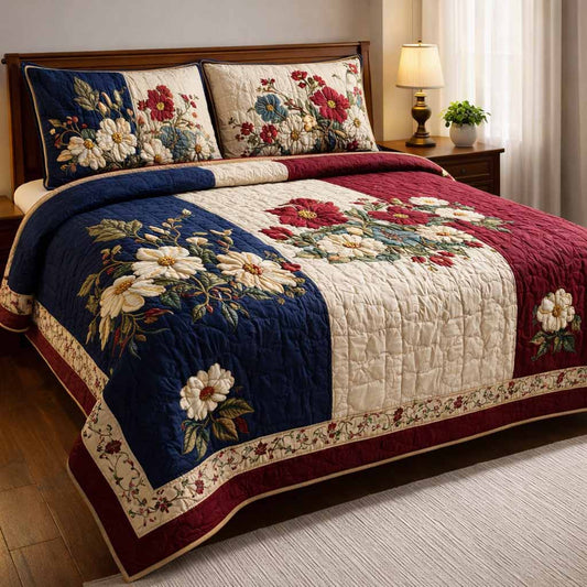 Republic Bloom 3-Piece Quilted Bedding Set NCU0NXD1628