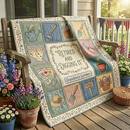 Retired And Rooted Quilted Blanket NCU0DQQ0871