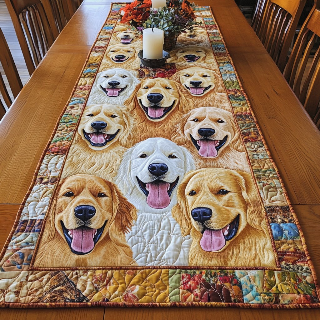 Golden Retriever Holly Quilted Table Runner NCU0HNH691