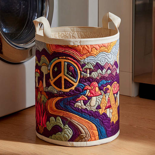Retro Peacefield Glow Quilted Laundry Basket NCU0NXD1049