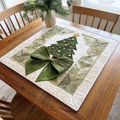 Ribboned Tree Quilted Table Topper NCU0NTD249