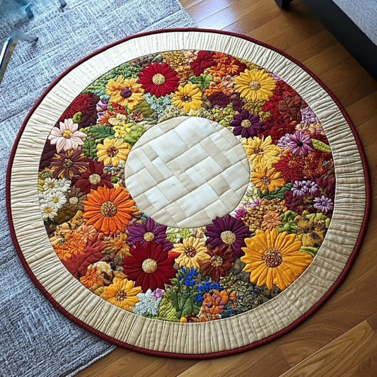 Ring Around the Rosies Quilted Round Mat NCU0PTT653