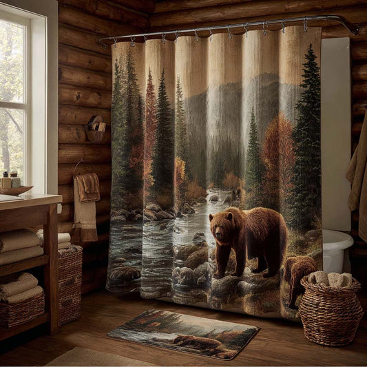 River Bear Roam Shower Curtain NCU0DQQ0414
