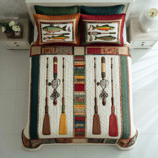 River Catch 3-Piece Quilted Bedding Set NCU0NTD1784