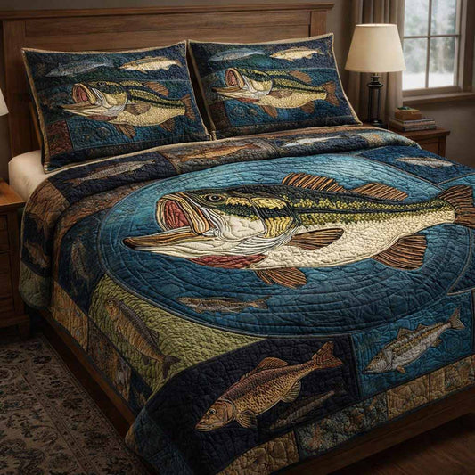 River Catch 3-Piece Quilted Bedding Set NCU0NXD1688